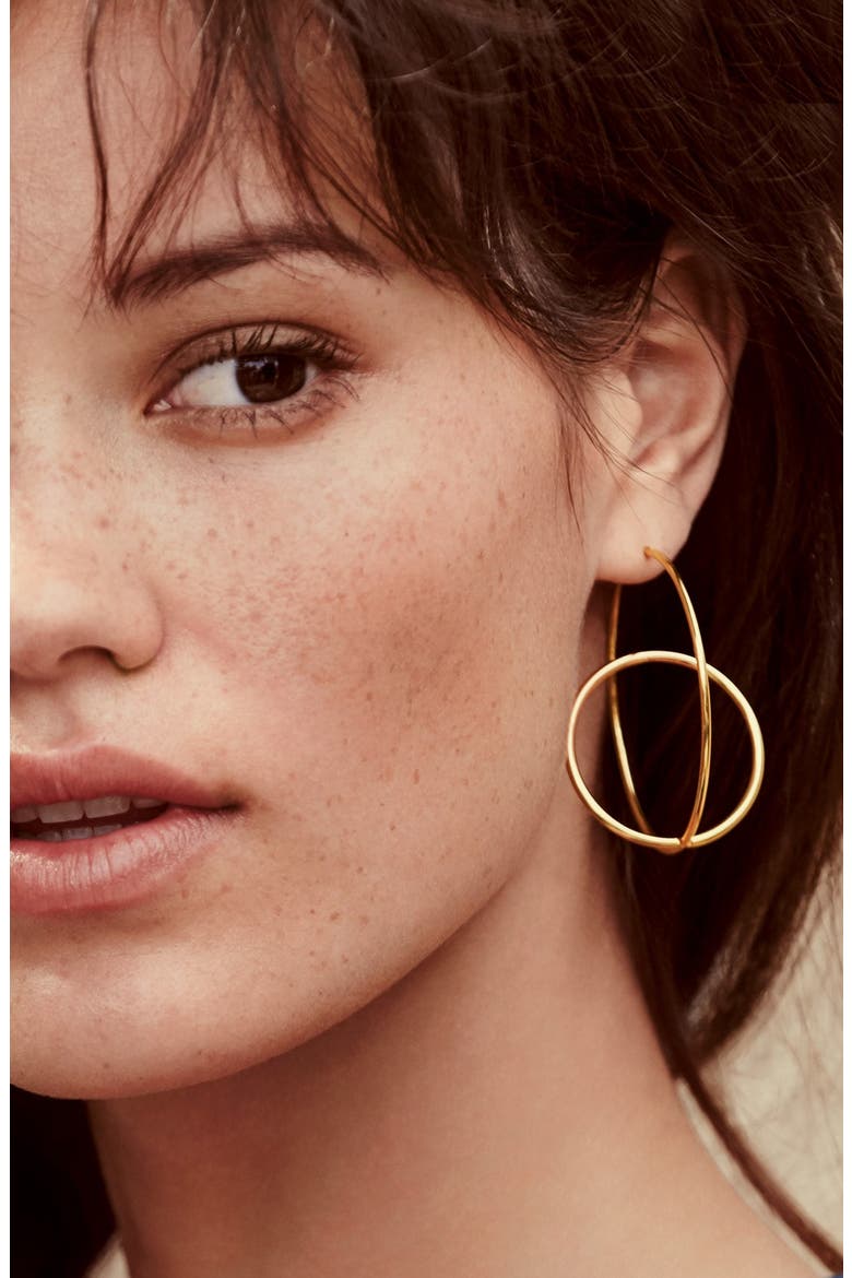 Double Hoop Earrings, Alternate, color, SILVER