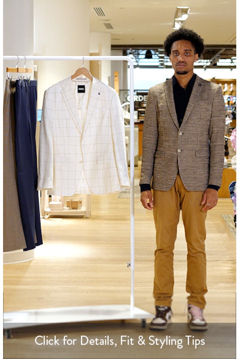 Hutson Slim Fit Windowpane Check Linen Blend Sport Coat video