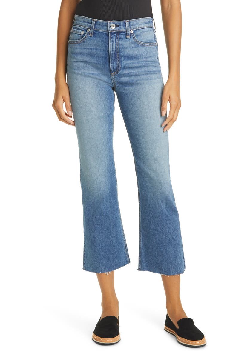 rag & bone Nina High Waist Crop Flare Jeans, Main, color, 