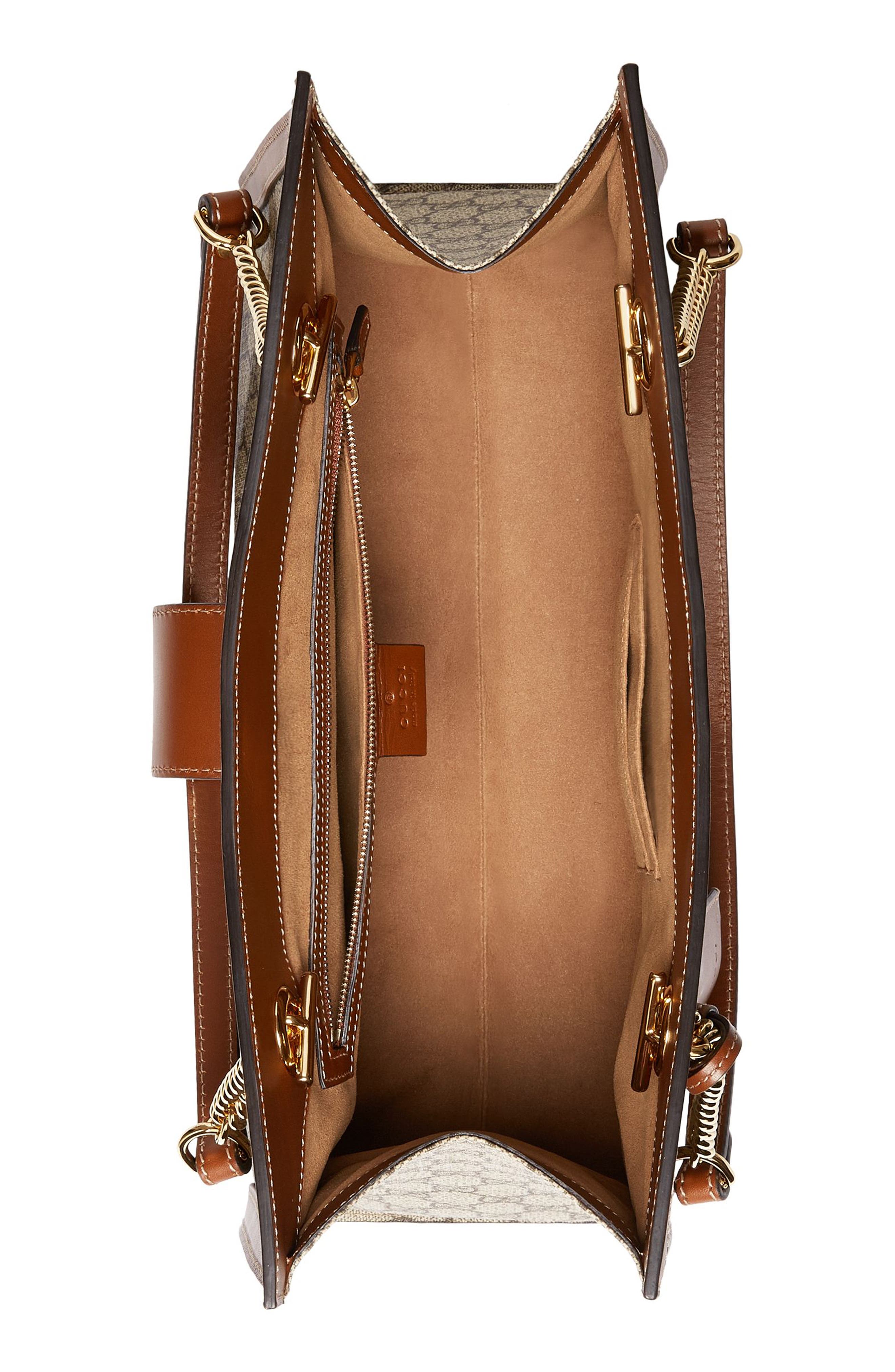 Gucci Medium Padlock GG Supreme Canvas Tote, Alternate, color, 