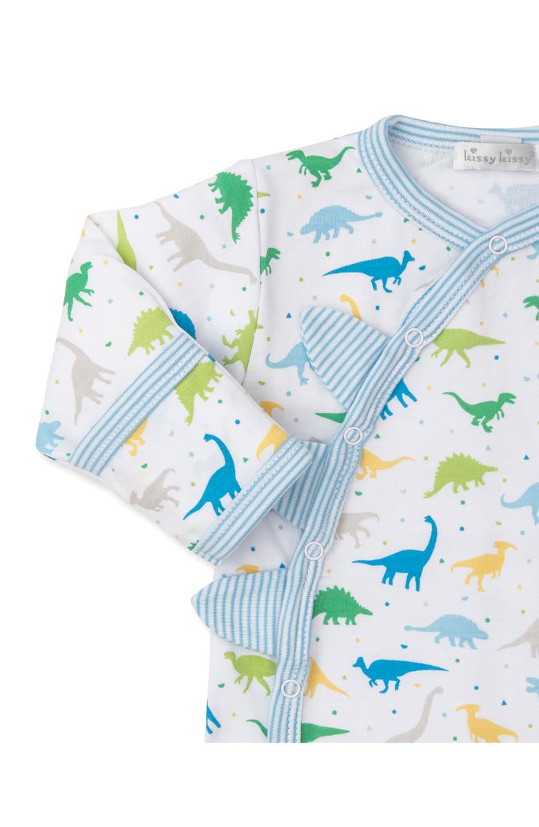 Kissy Kissy Dinosaur Print Pima Cotton Footie, Alternate, color,