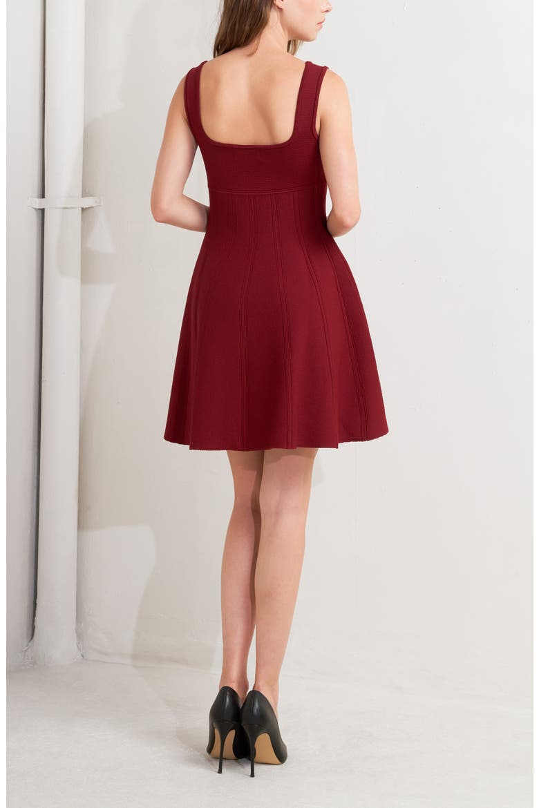 Knit Skater Minidress, Alternate, color, BURGUNDY