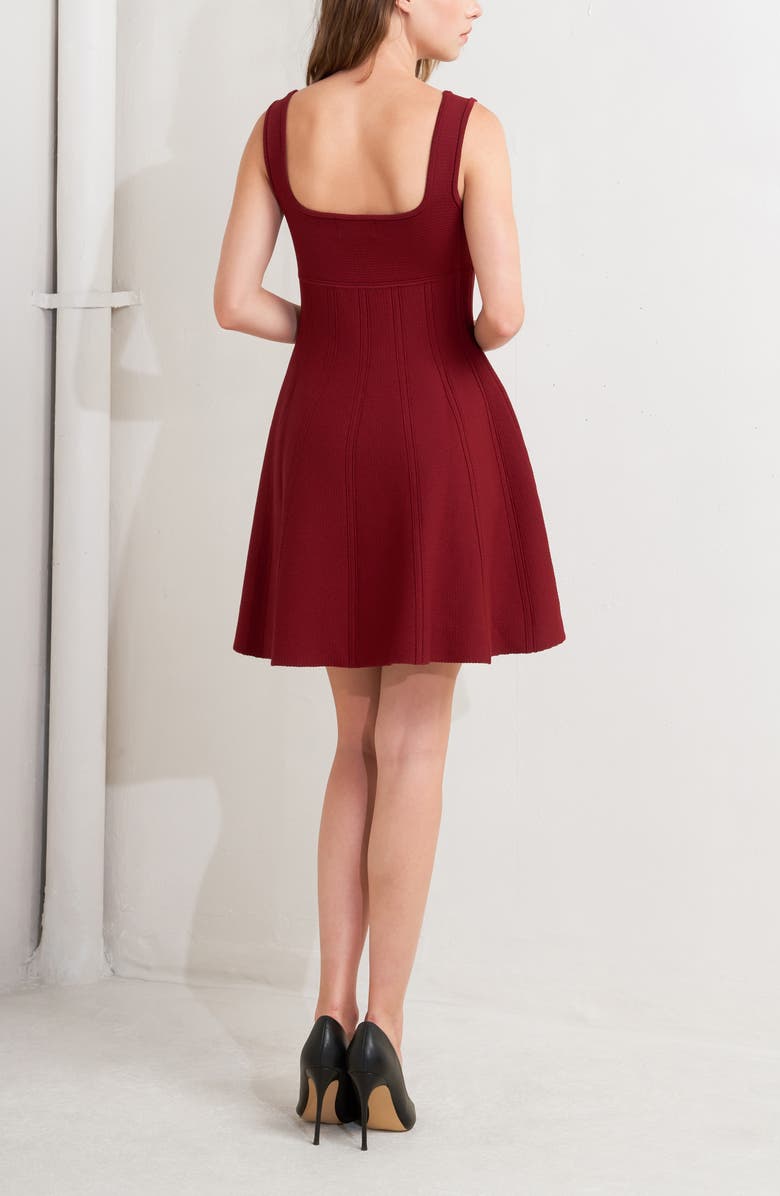 FREEMARKET Knit Skater Minidress, Alternate, color, Burgundy