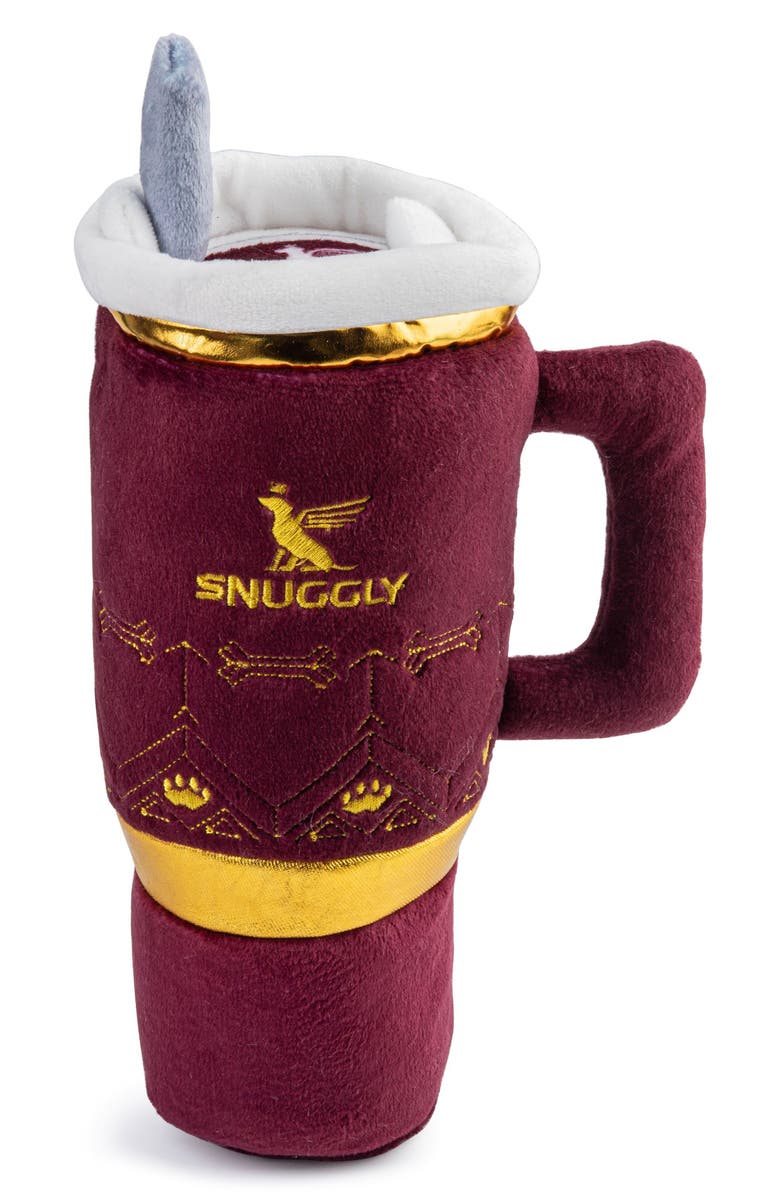 Haute Diggity Dog Holiday Snuggly Tumbler Plush Dog Squeaker Toy, Main, color, Red