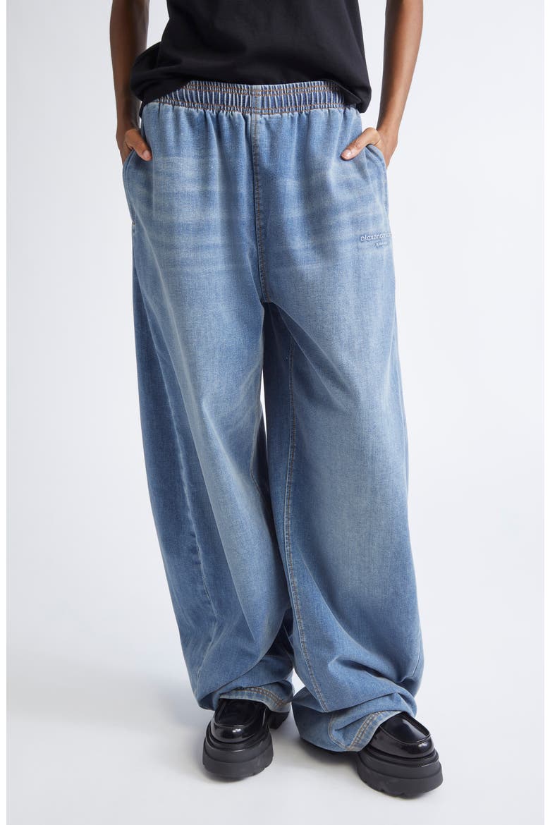 Alexander Wang Elastic Waist Brushed Denim Sweatpants (Women