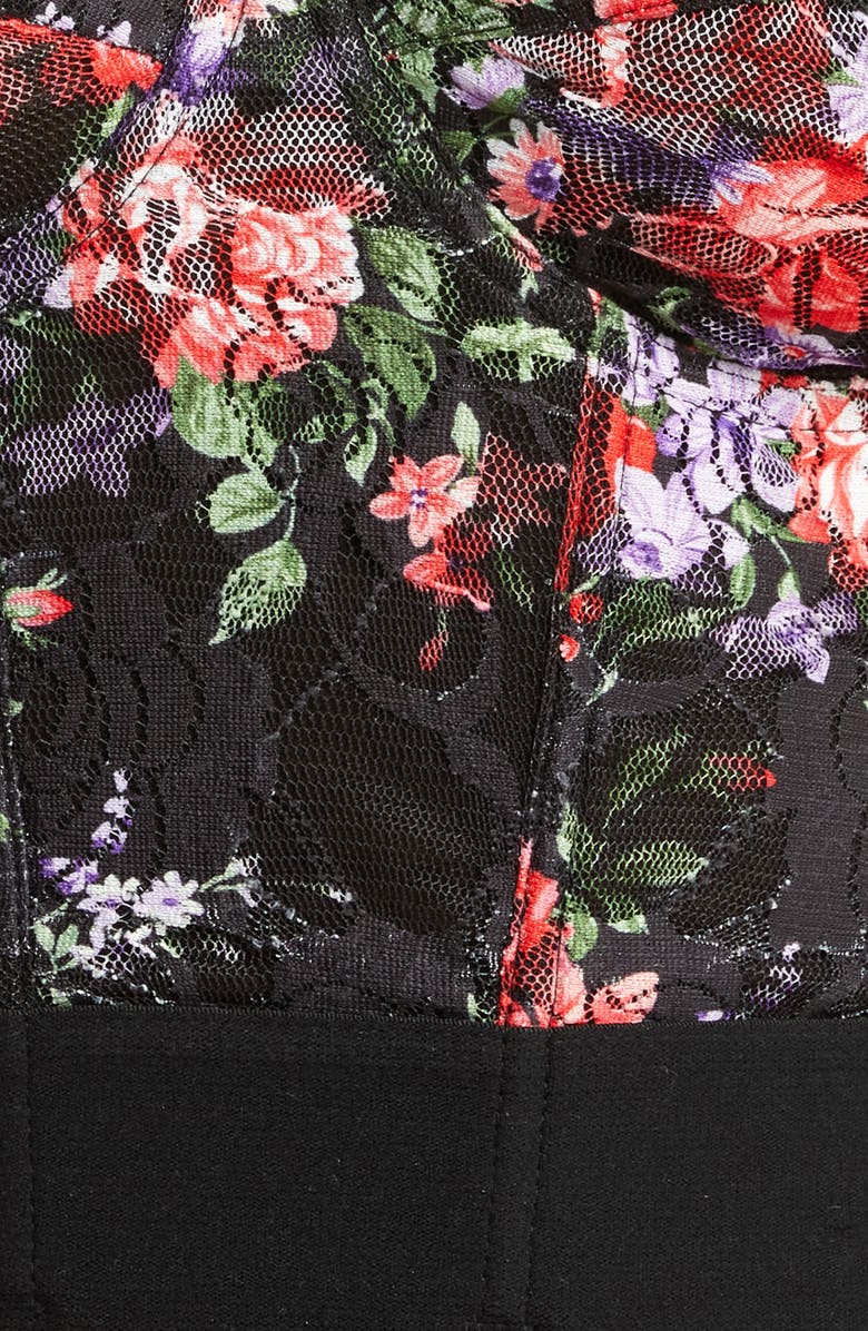 KILO BRAVA Underwire Floral Mesh Bustier, Alternate, color, 