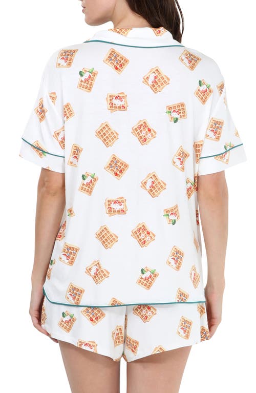 Honeydew All American Shortie Pajamas In Ivory Waffles