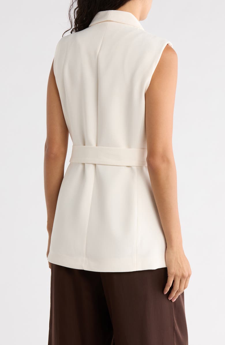 T Tahari Belted Tuxedo Vest, Alternate, color, Bone