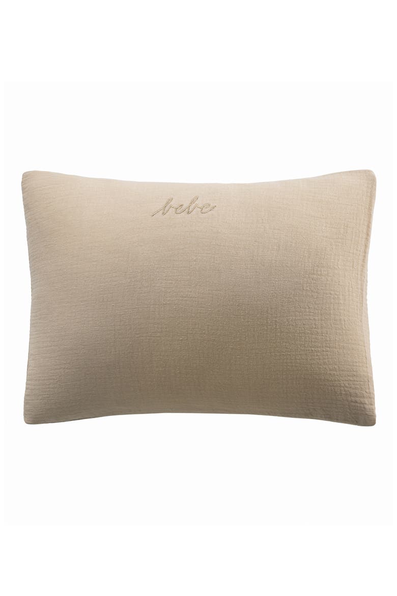 Bebe Ruffle Cotton Gauze Accent Pillow Sham, Main, color, TAUPE