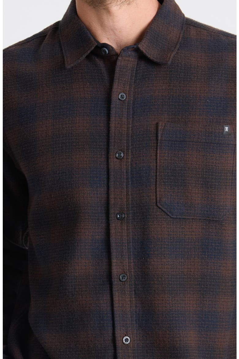 Crossroads Organic Cotton Button-Up Shirt, Alternate, color, DARK BROWN
