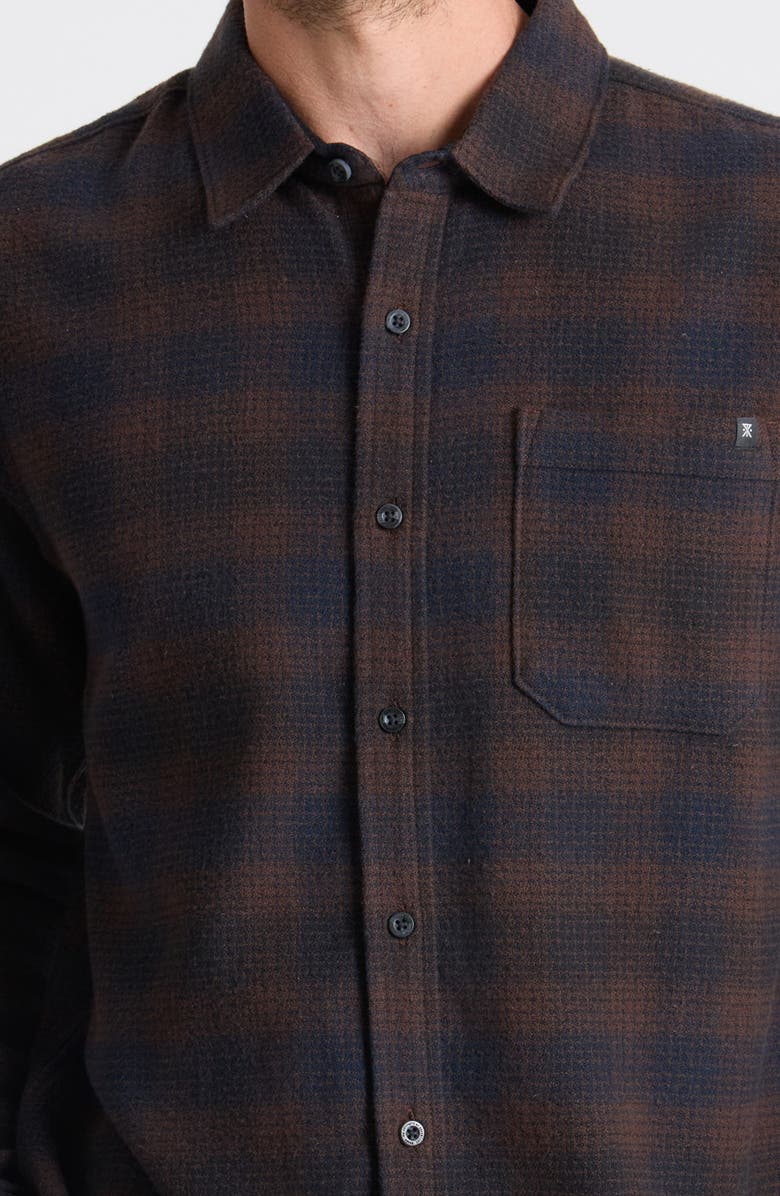 Roark Crossroads Organic Cotton Button-Up Shirt, Alternate, color, Dark Brown