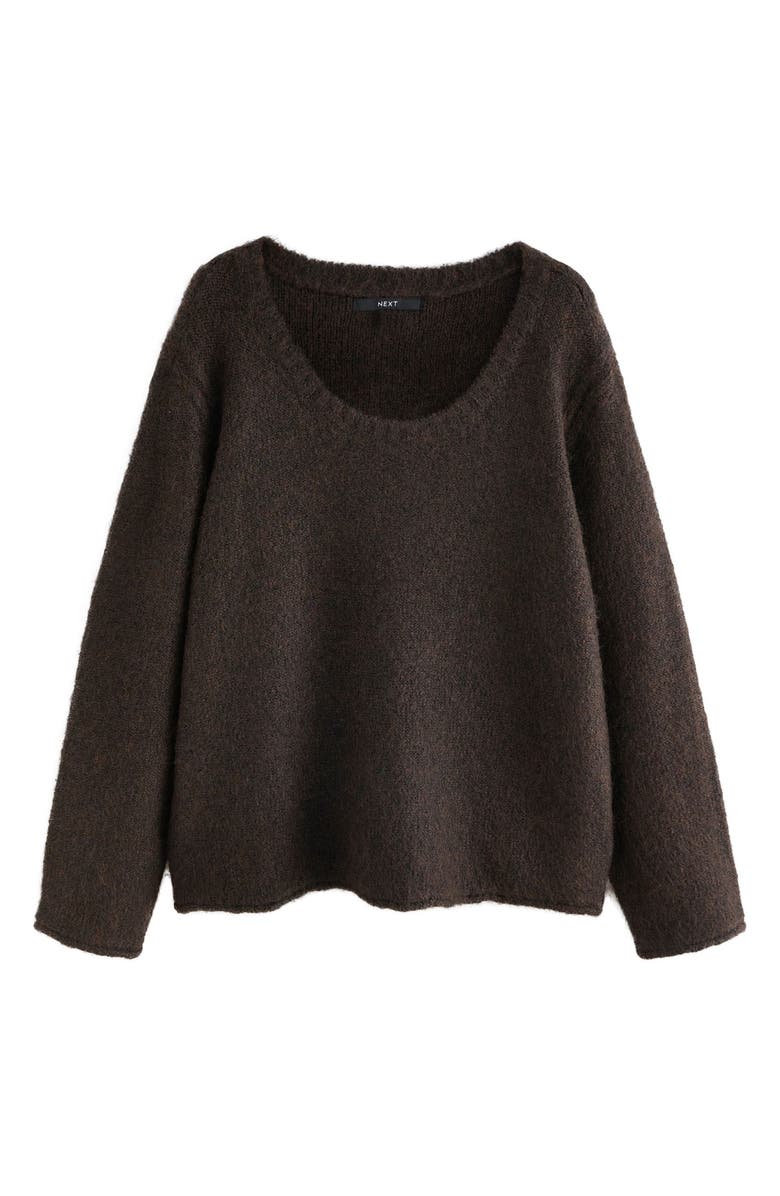 NEXT Scoop Neck Sweater, Alternate, color, Brown