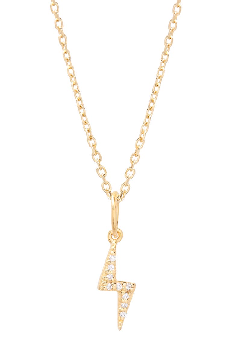 Adeline Bolt Pendant Necklace, Main, color, GOLD