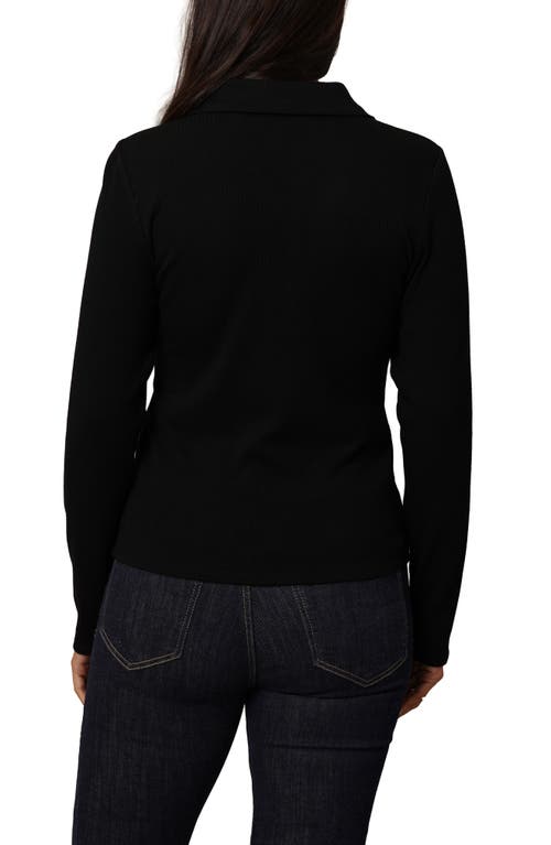 Cyrus Grommet Trim Rib Top In Black