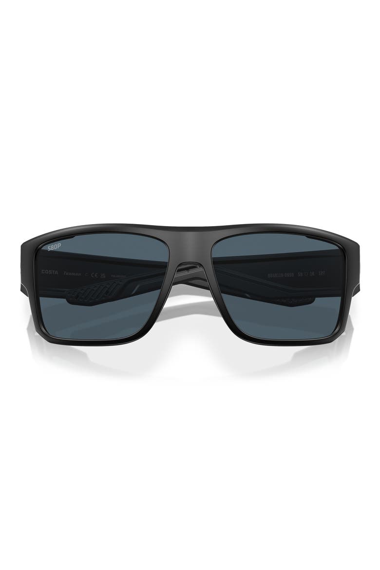 Taxman 59mm Polarized Square Sunglasses, Alternate, color, MATTE BLACK/ GRAY