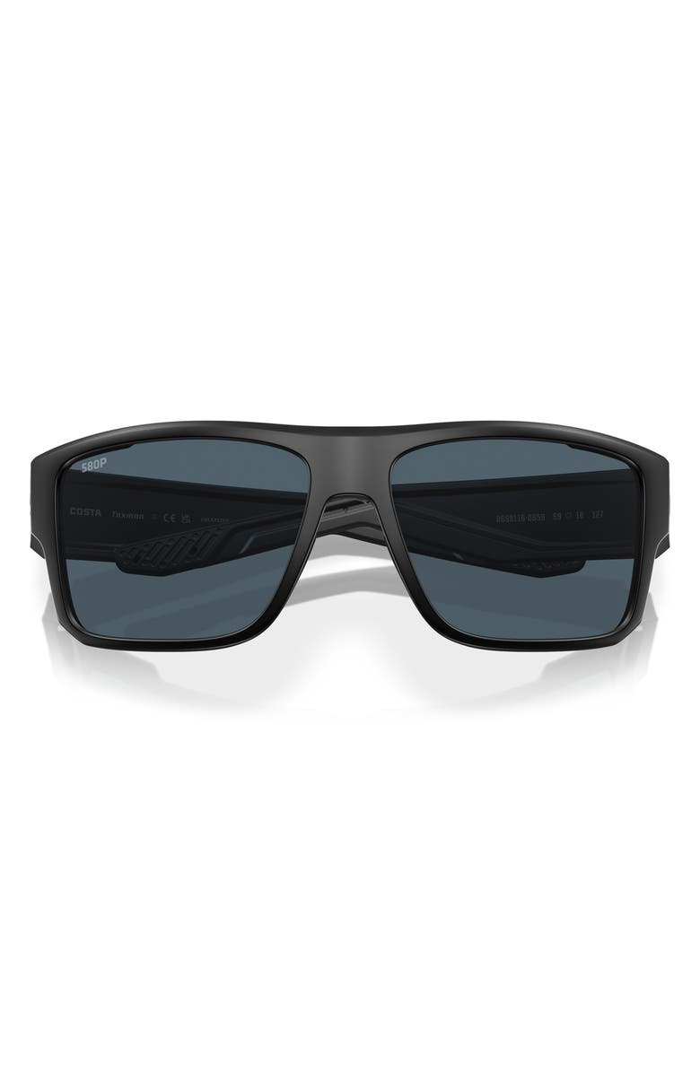Costa Del Mar Taxman 59mm Polarized Square Sunglasses, Alternate, color, Matte Black/ Gray