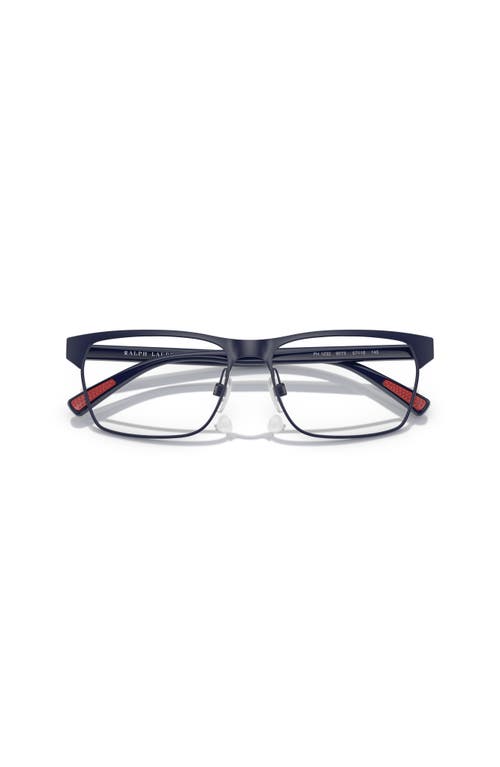 Polo Ralph Lauren 57mm Rectangle Optical Glasses In Blue