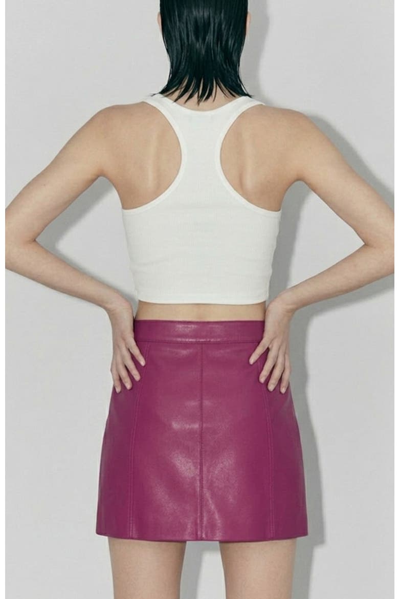 Jeremiah Upcycled Leather Skirt, Alternate, color, ROSE