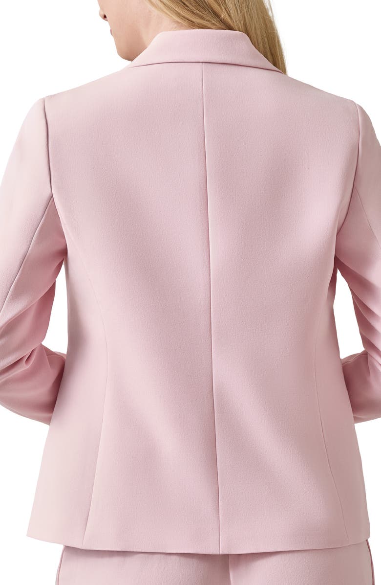 KASPER Stretch Crepe One-Button Blazer, Alternate, color, Tutu Pink