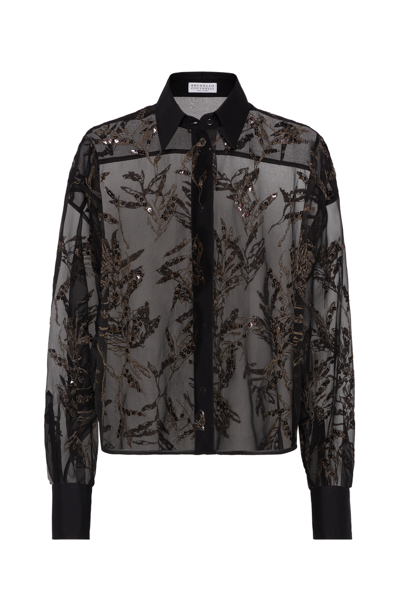 Brunello Cucinelli Flora Embroidery shirt, Main, color, 