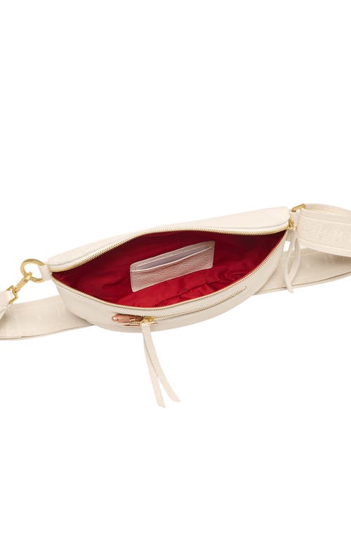 Hammitt Charles Crossbody Calla Lily White Brushed Gold Med In Burgundy