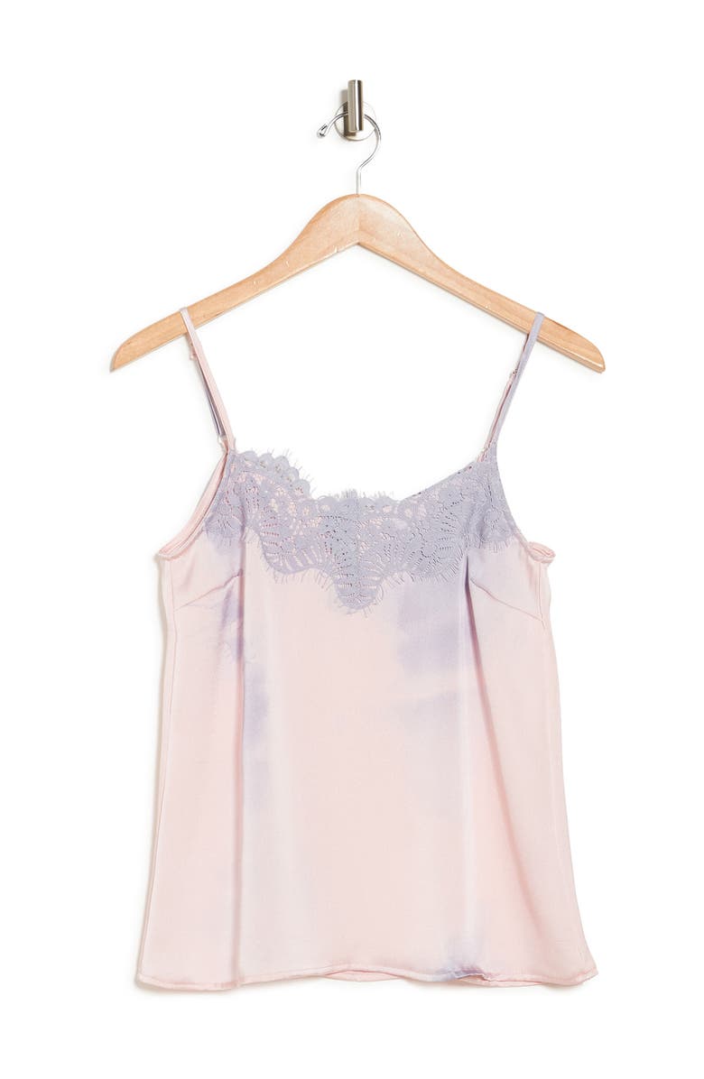 JUST ONE Woven Lace Trim Cami, Alternate, color, Tye Dye