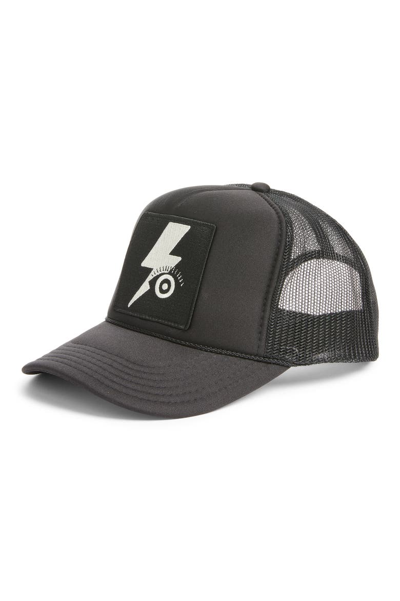 Electric Eye Trucker Hat, Main, color, BLACK