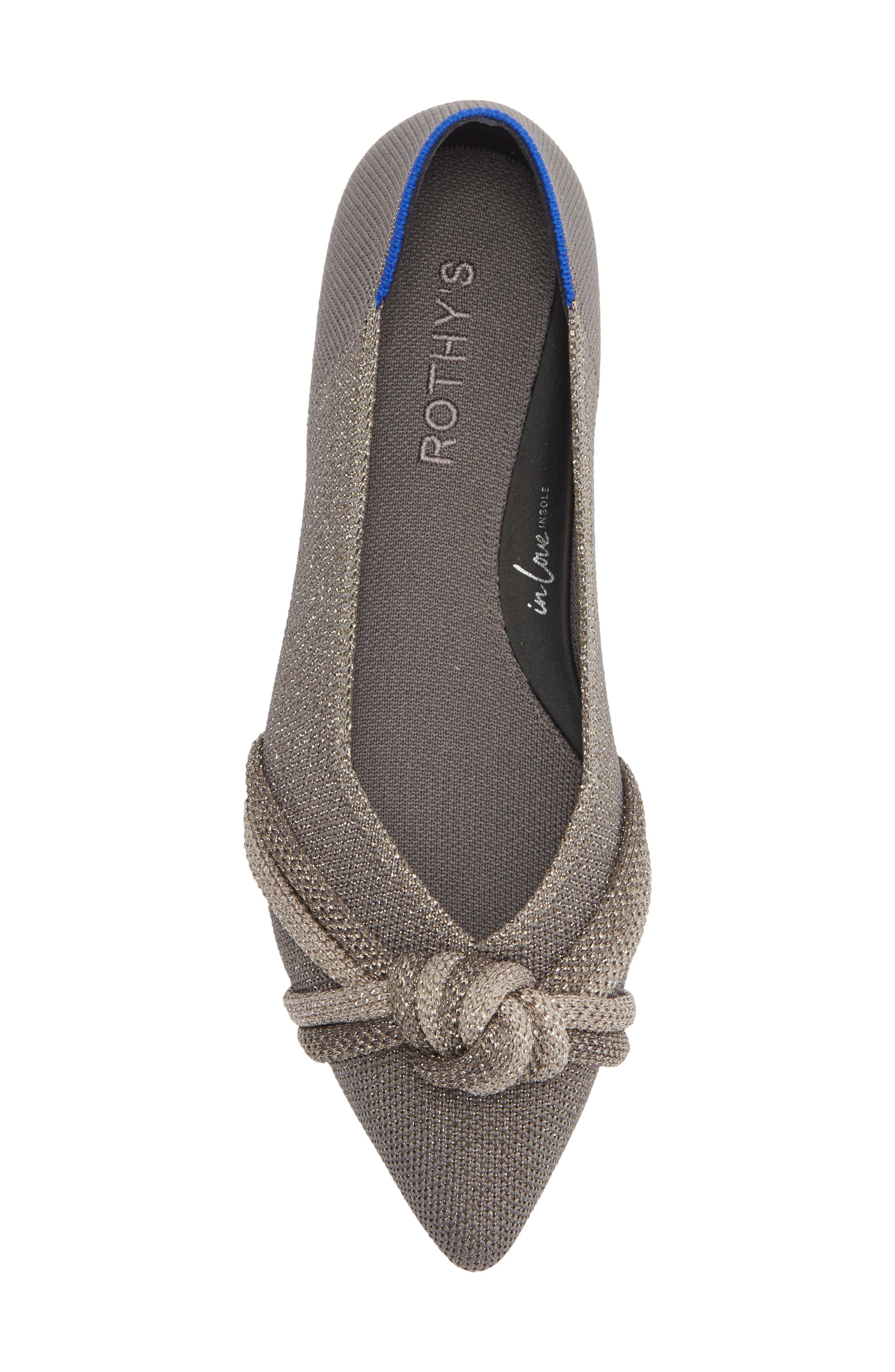 Pointed Toe Knot Flat, Alternate, color, SILVER MIX