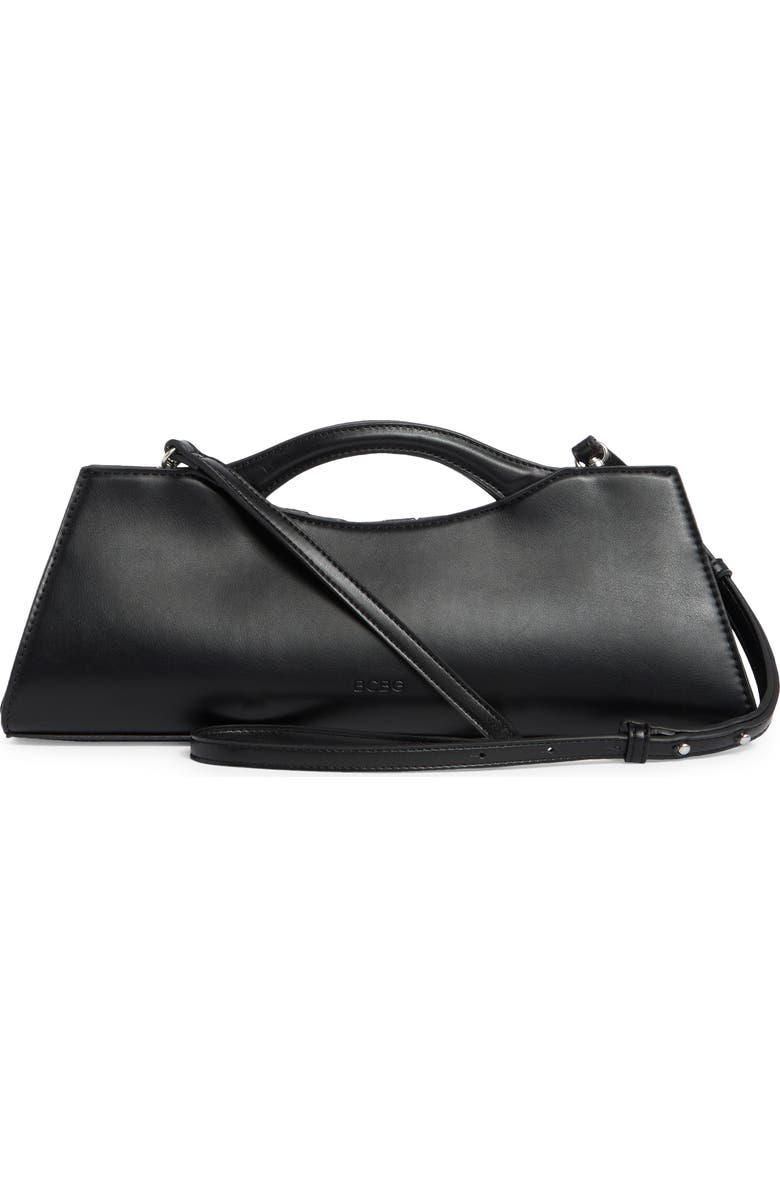 BCBG Ruffle East/West Clutch, Alternate, color, Black