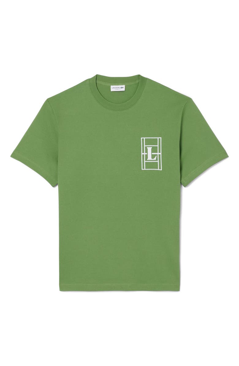 Lacoste Embroidered Court Logo Cotton T-Shirt, Main, color, Lambs Lettuce