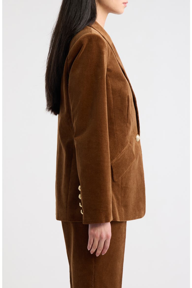 One-Button Corduroy Jacket, Alternate, color, LUGGAGE