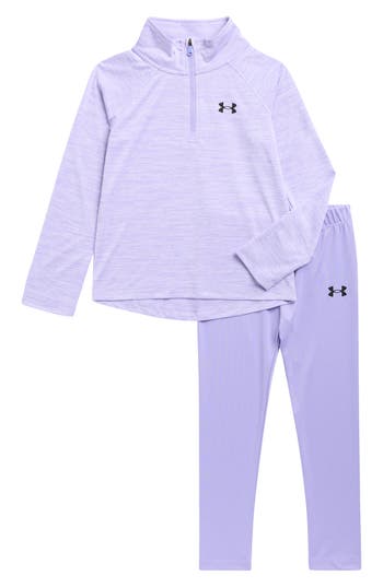 Under Armour Kids' Quarter Zip Sweatshirt & Leggings Set In Purple