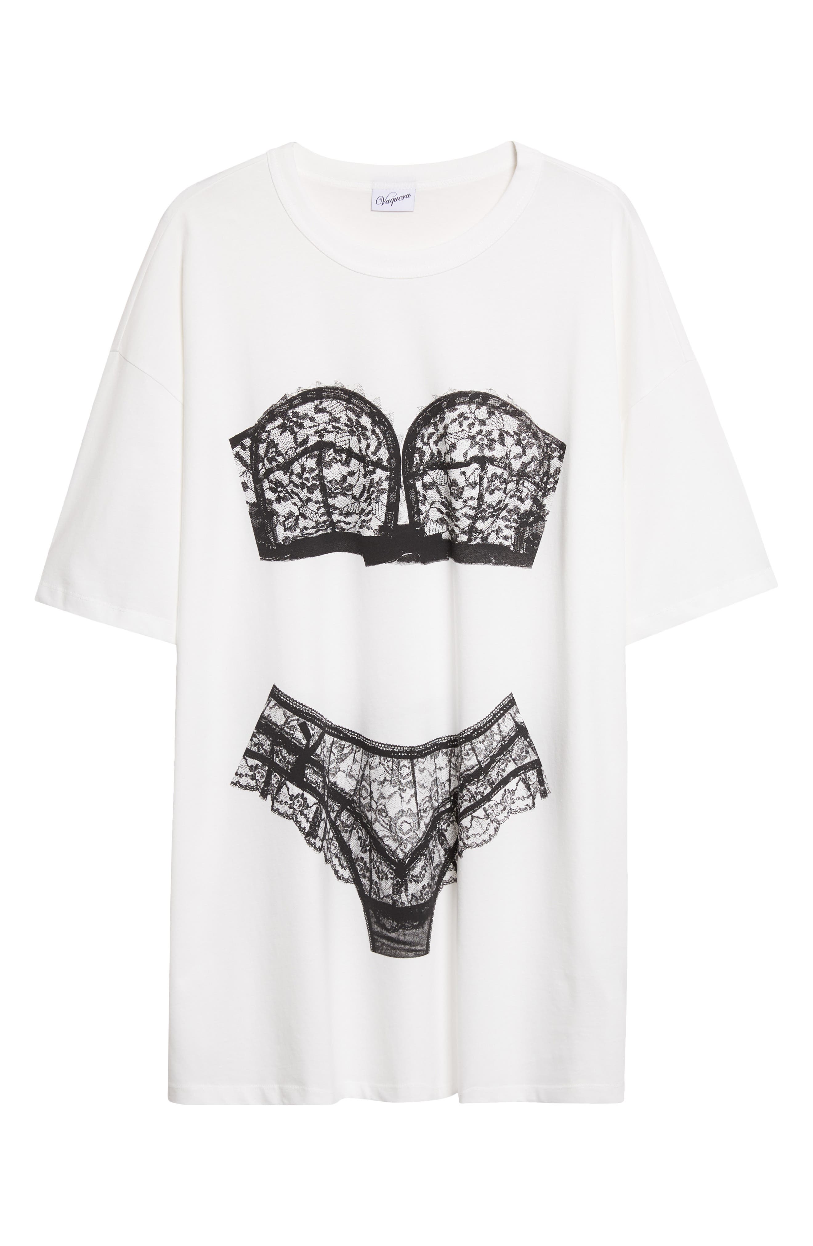 Vaquera Trompe l'Oeil Lingerie Oversize T-Shirt (Women) | Nordstrom