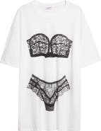 Vaquera Trompe l'Oeil Lingerie Oversize T-Shirt