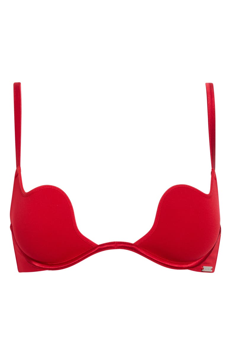 Fleur Du Mal Le Stretch U-Neck Underwire Plunge Bra, Alternate, color, Rouge