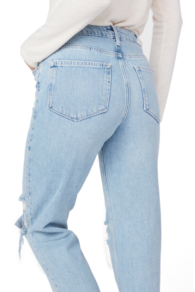 Noella Straight Leg Raw Hem Jeans, Alternate, color, DORETTA DESTRUCTED
