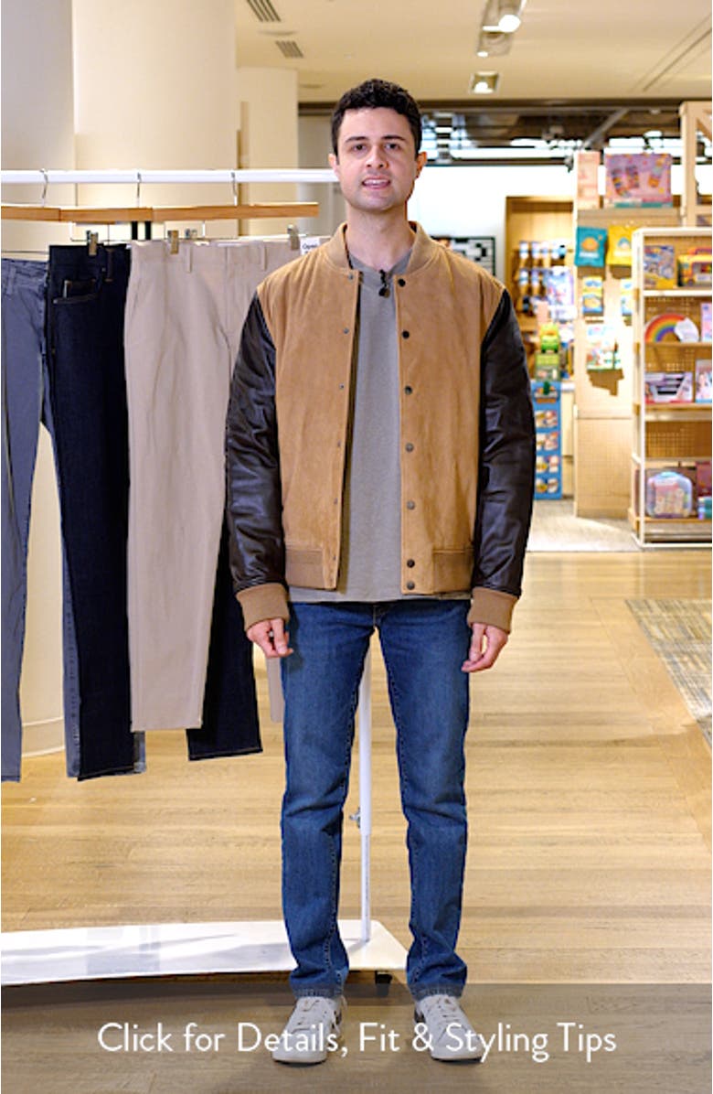 Suede & Leather Bomber Jacket, sales video thumbnail