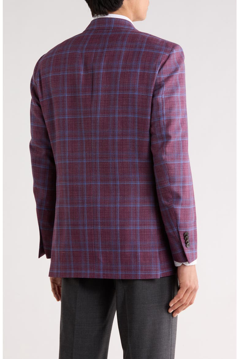 Mauve Plaid Wool Blend Sport Coat, Alternate, color, PURPLE