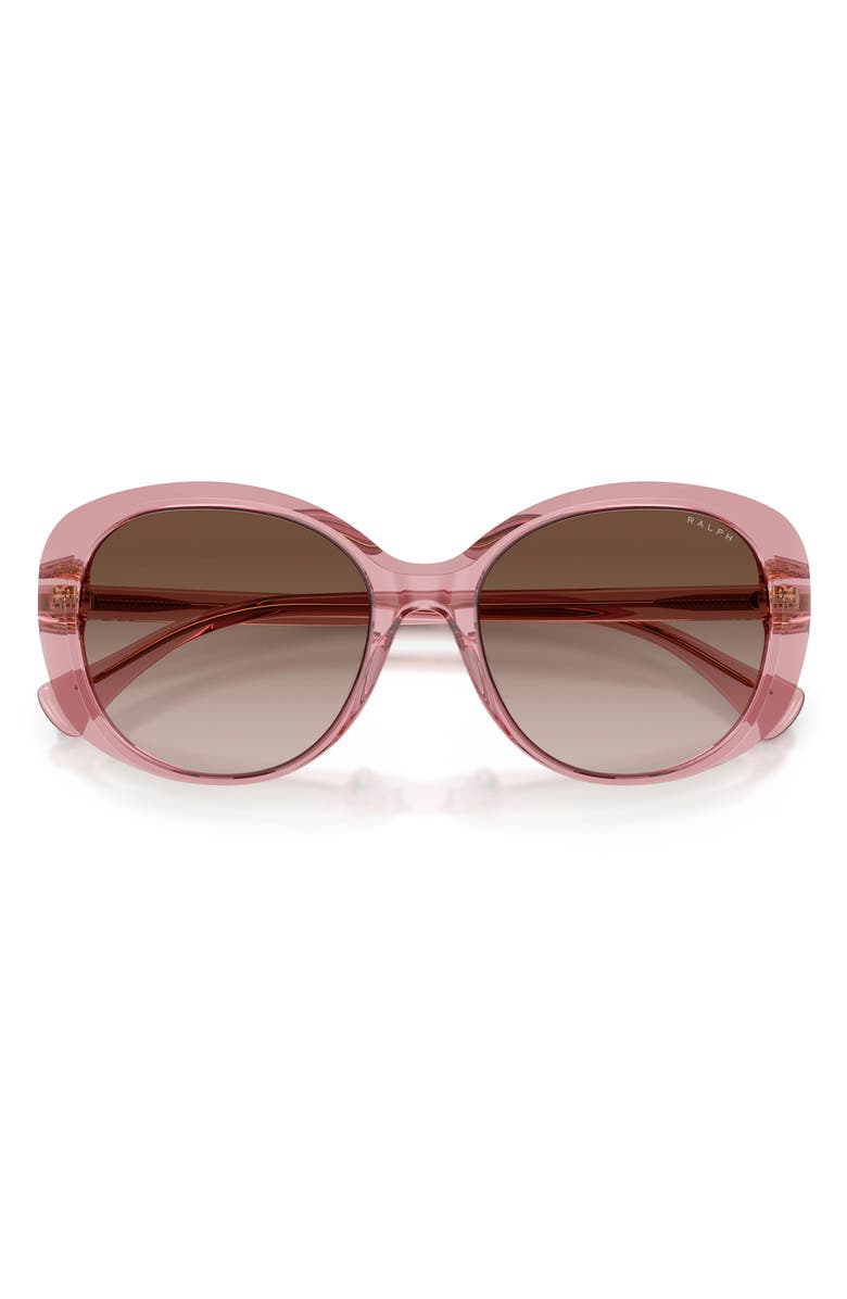 RALPH 56mm Gradient Round Sunglasses, Alternate, color, Transparent Violet / Brown