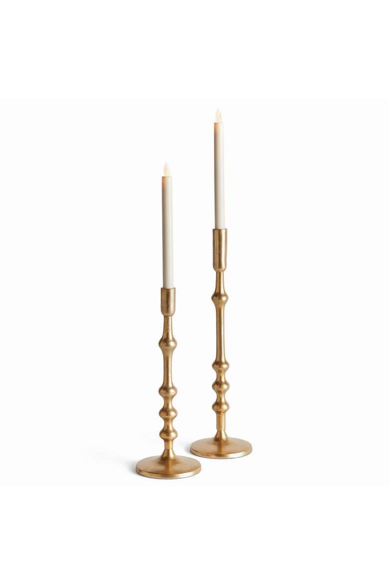 Nicholas Taper Holders, Set of 2 - Gold Cast Aluminum, Main, color, Gold