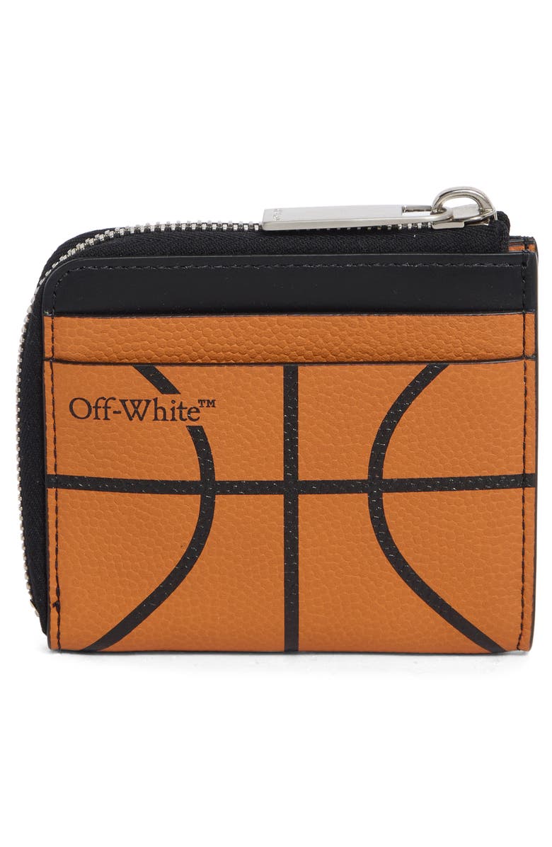 Off-White Basketball Zip Wallet, Alternate, color, Black And Orange