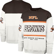 '47 Men's '47 White Cleveland Browns Throwback Breeze Maximalist Sweatshirt