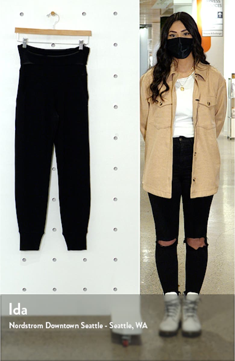 Cozy Fleece Foldover Maternity Joggers, sales video thumbnail