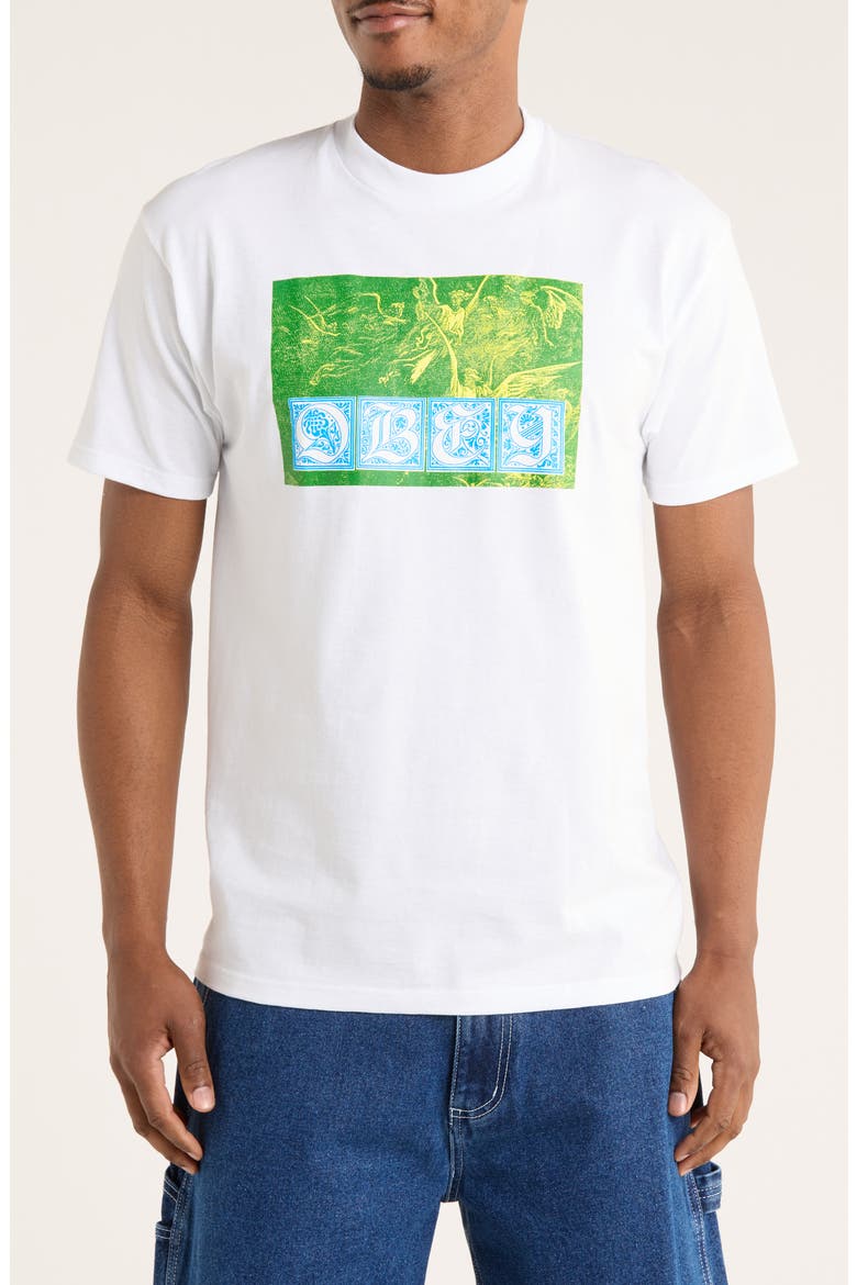 Angels Cotton Graphic T-Shirt, Main, color, WHITE