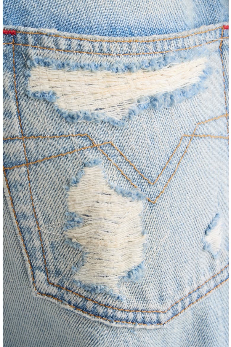 Daya Raw Hem High Waist Straight Leg Jeans, Alternate, color, VINTAGE BLUE