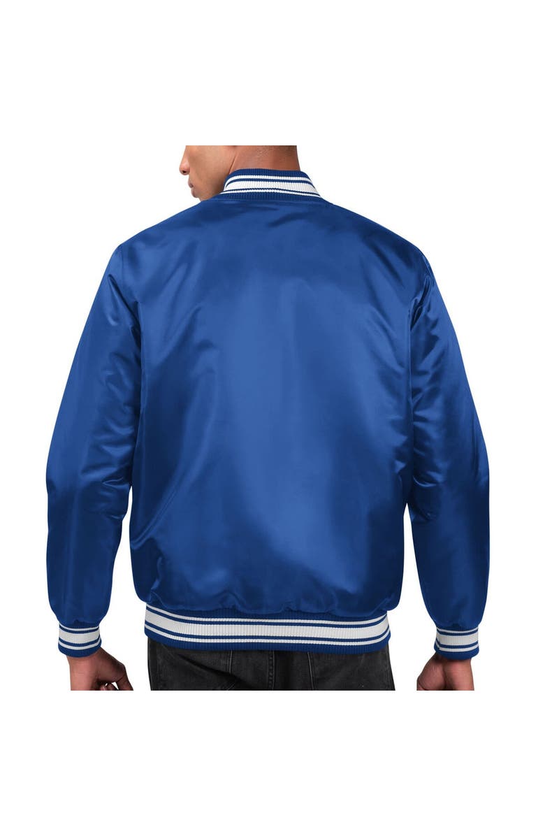 STARTER Men's Starter Blue Black Buffalo Bills Locker Room Satin Varsity Full-Snap Jacket, Alternate, color, 