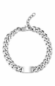 GEOFFREY BEENE Men's Stainless Steel Cuban Chain Bracelet