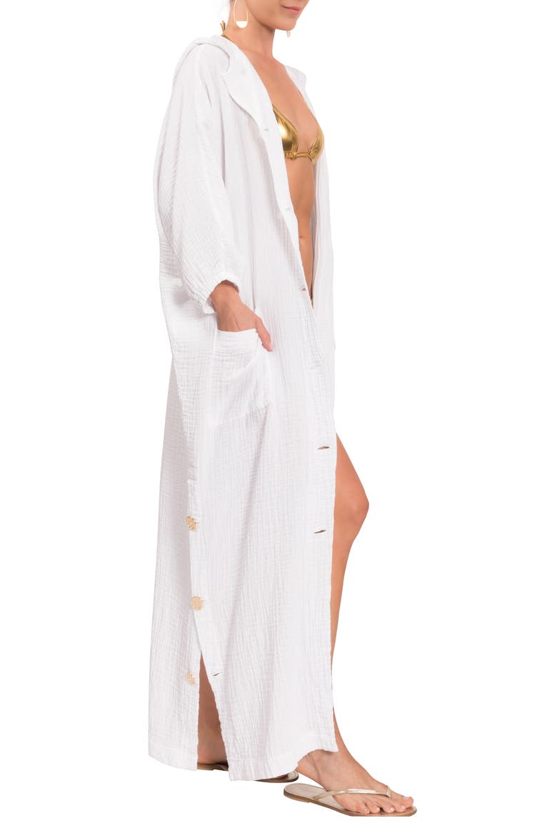 Jade Button-Up Robe, Alternate, color, WHITE