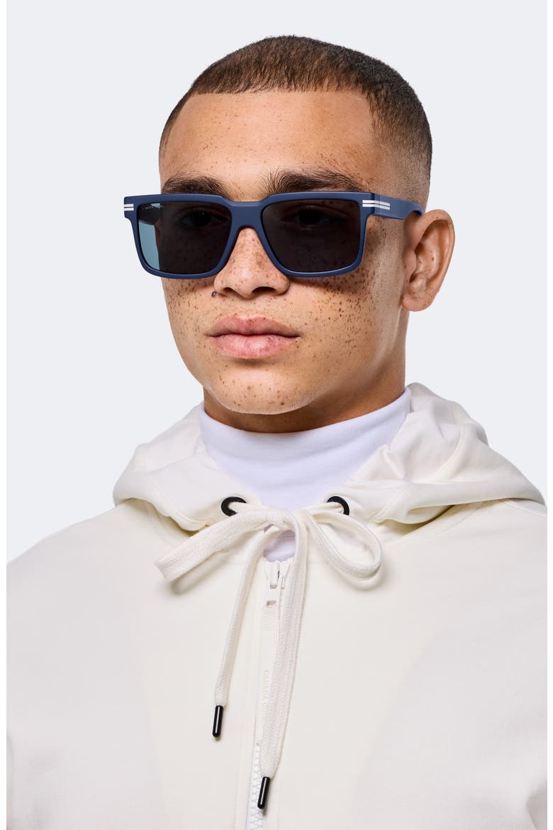 59mm Modified Rectangular Sunglasses, Alternate, color, MATTE BLUE