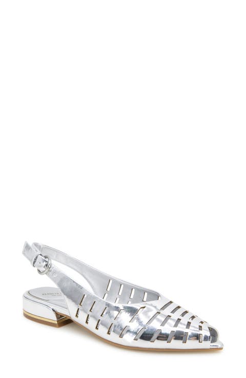 Calabra Slingback Peep Toe Flat (Women)